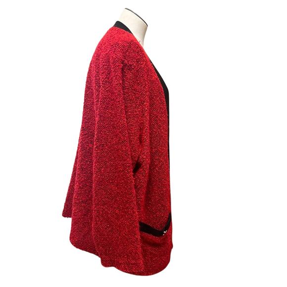 Cathy Daniels Womens Vintage Red Holiday Knit 2 Piece Cardigan Set Plus Sz 2X - Picture 6 of 13
